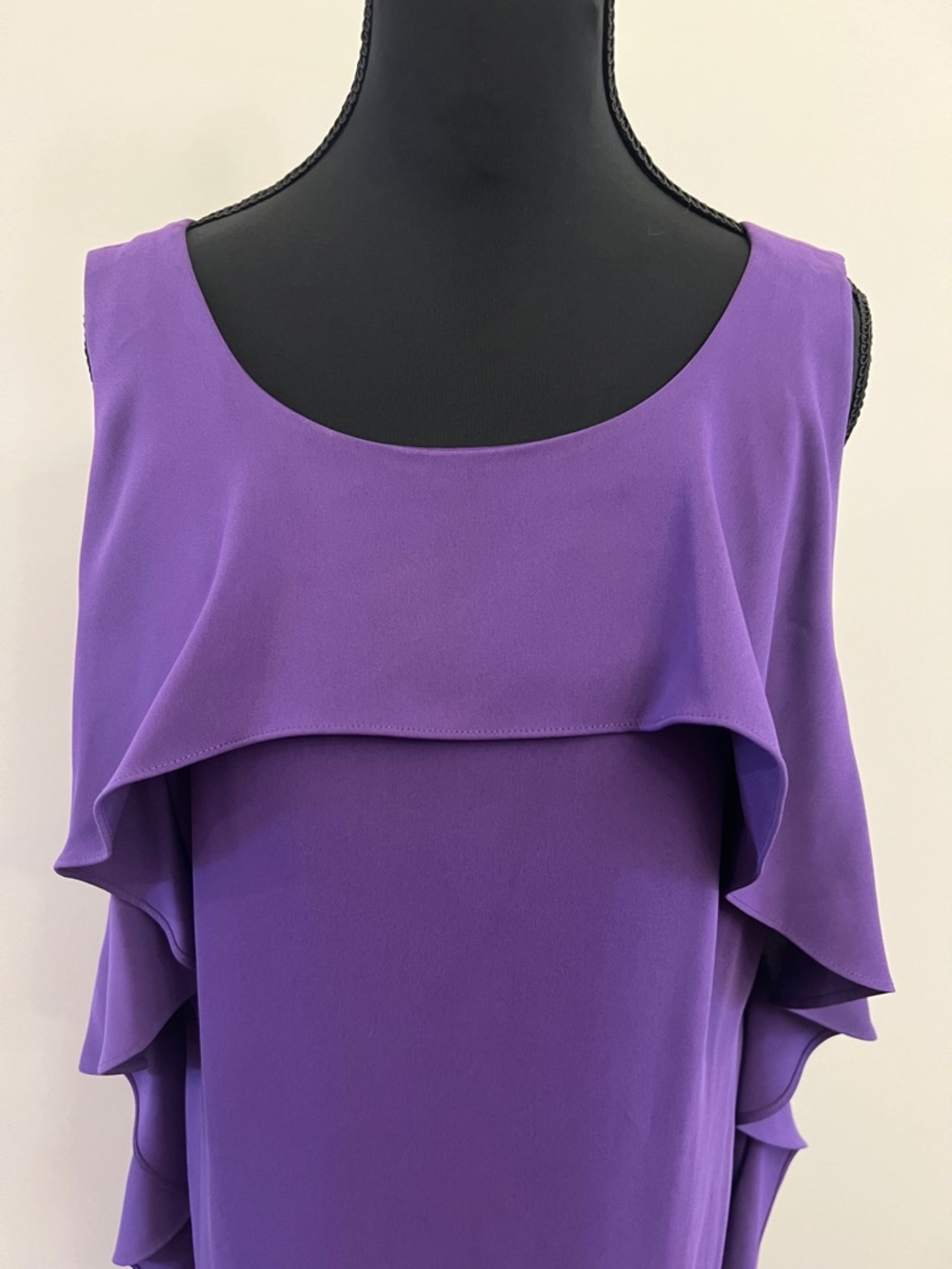 Trina Turk Purple Ruffle-Trim Midi Dress - Picture 5 of 6